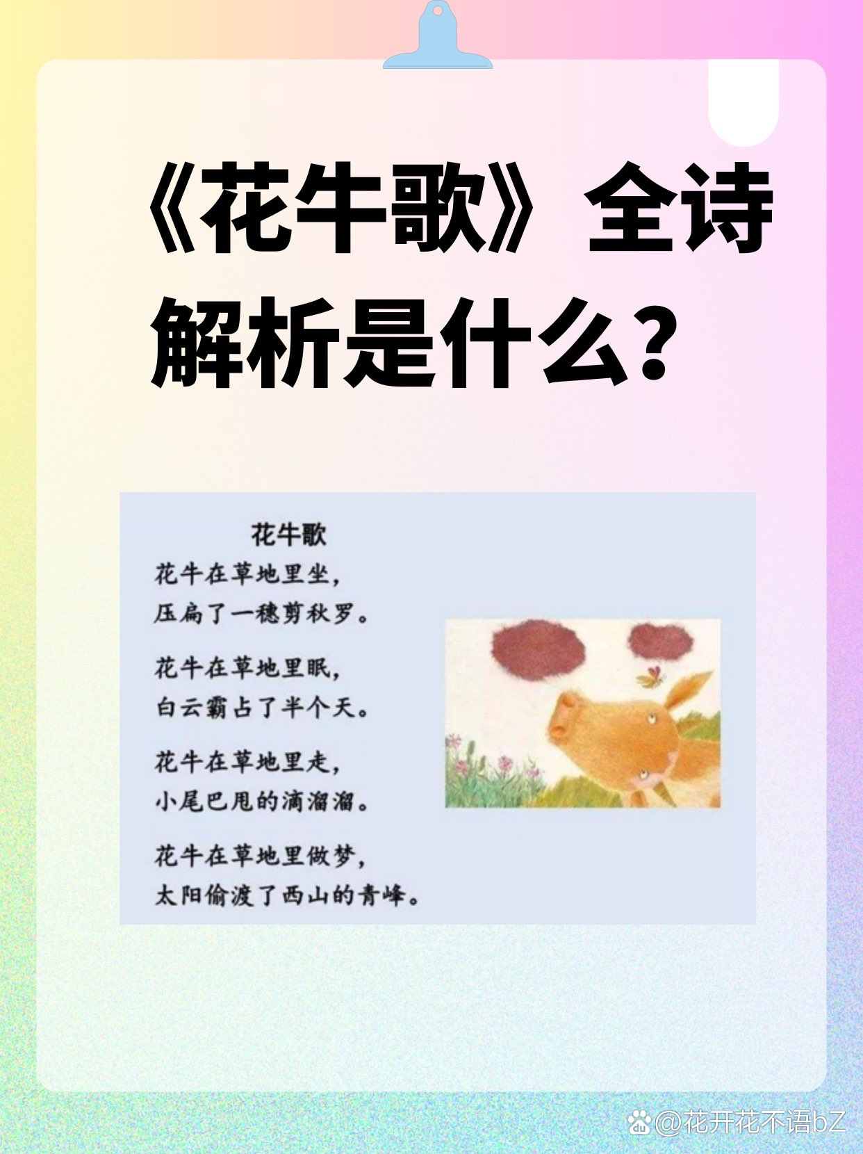 牛鞭花的故事牛鞭花是什么东西